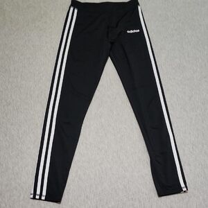 Adidas Black and White Leggings with Signature Stripes
